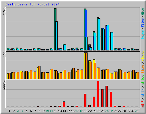 Daily usage for August 2024