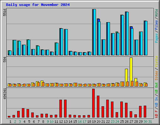 Daily usage for November 2024